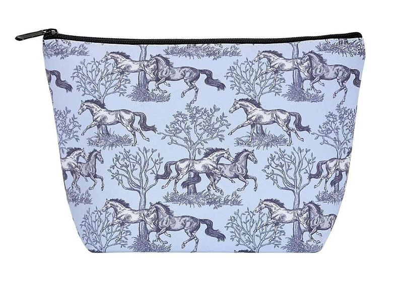 AWST Intl Lila Blue Toile Cosmetic Pouch