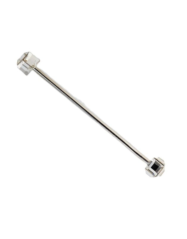 Finishing Touch Square Crystal Collar Bar Silver