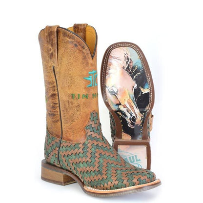 Tin Haul Ladies Horse Sole Sq Toe Boots