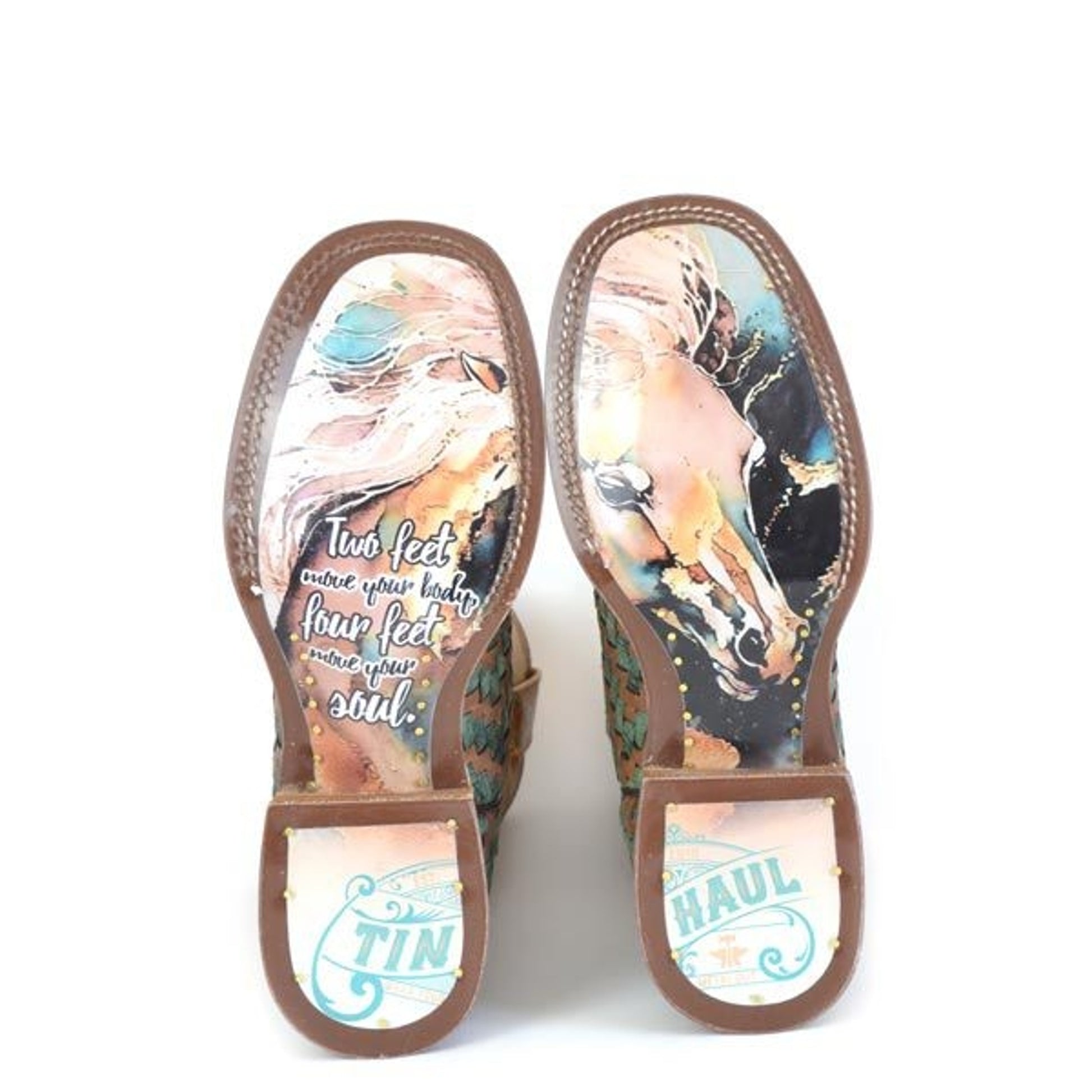 Tin Haul Ladies Horse Sole Sq Toe Boots