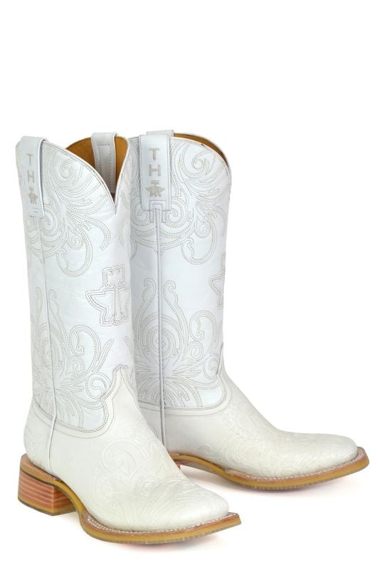 Tin Haul Ladies White Wedding Boots