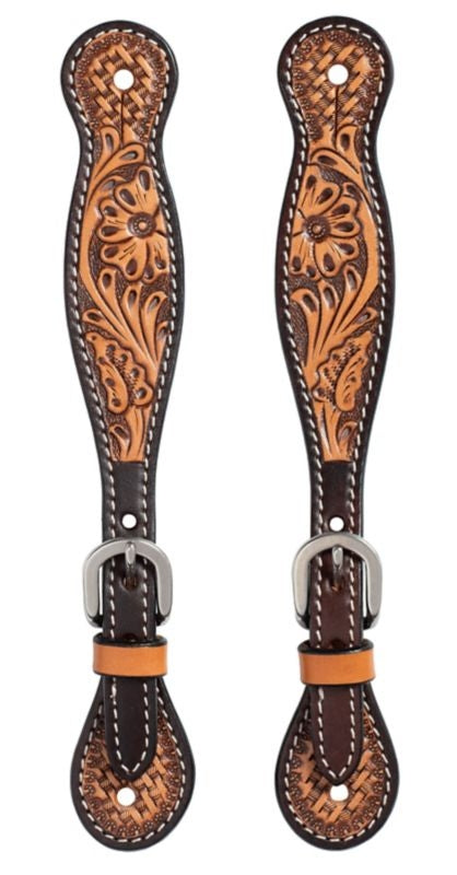 Weaver Ladies Floral Tooled Spur Strap