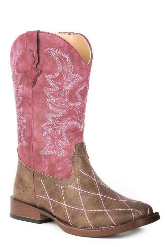 Roper Youth Cross Cut Sq Toe Boots