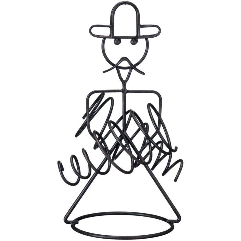 Gift Corral Wire Cowboy Wine Holder Black