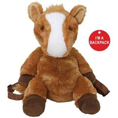 Horse Backpack Brown/White 16In
