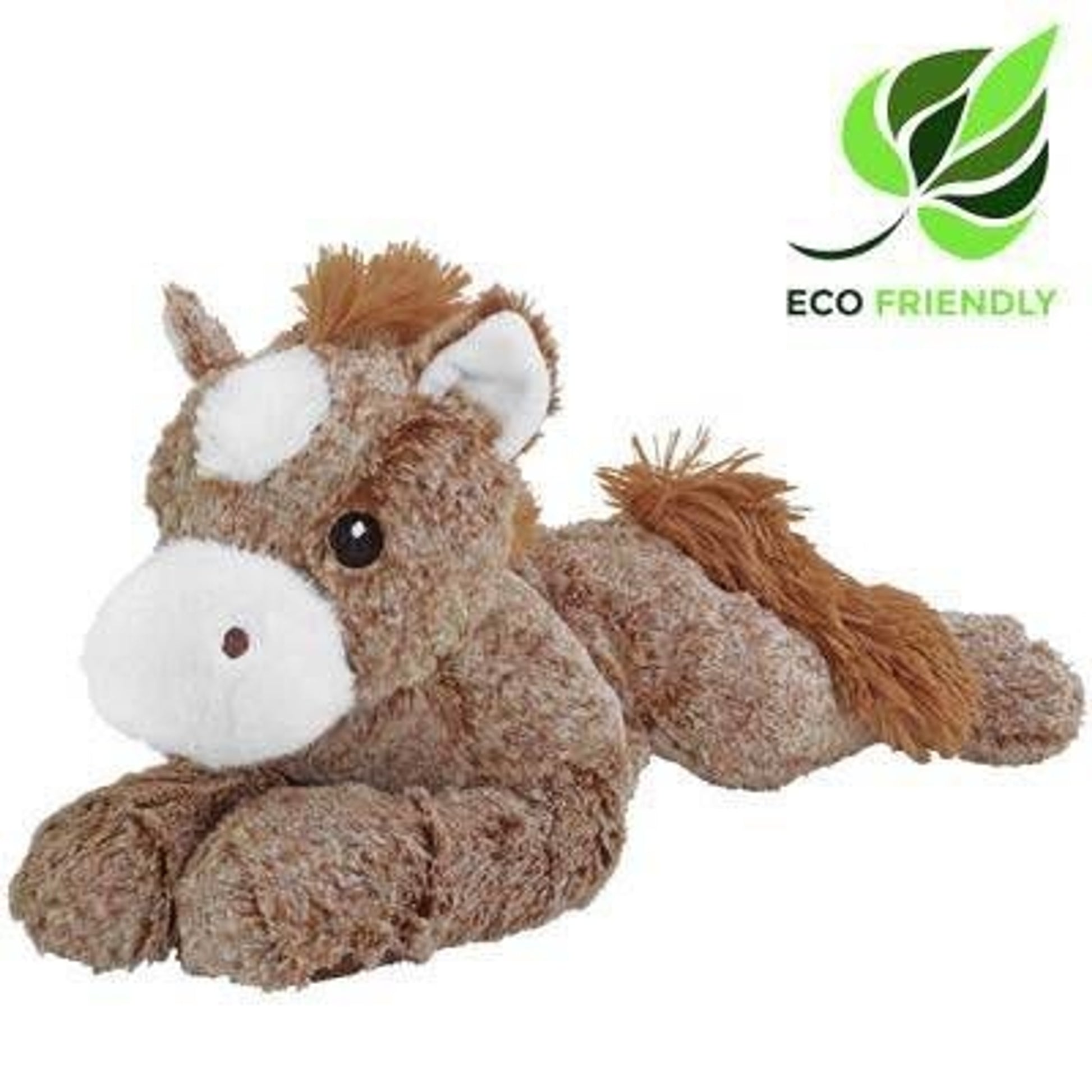 Plush Resting Horse Brown/White 15In