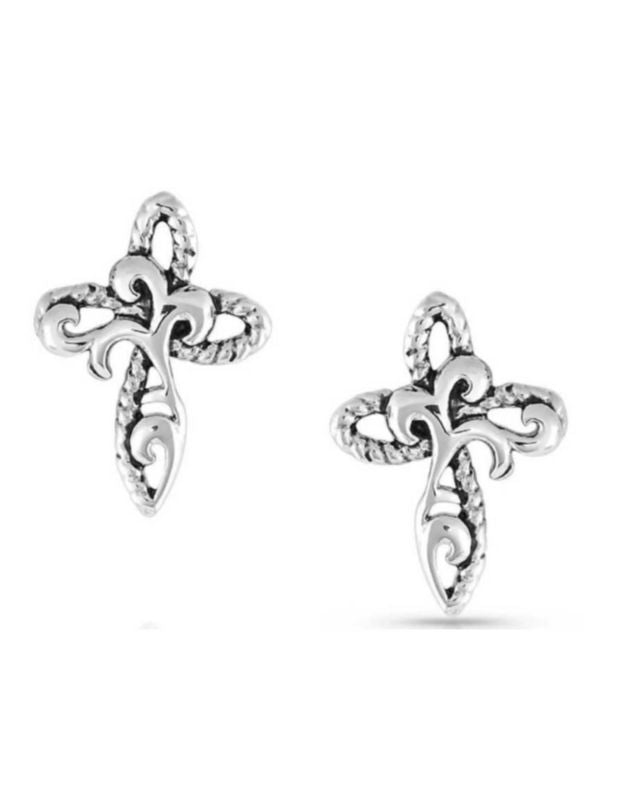 Montana Silversmiths Growing Faith Cross Earrings