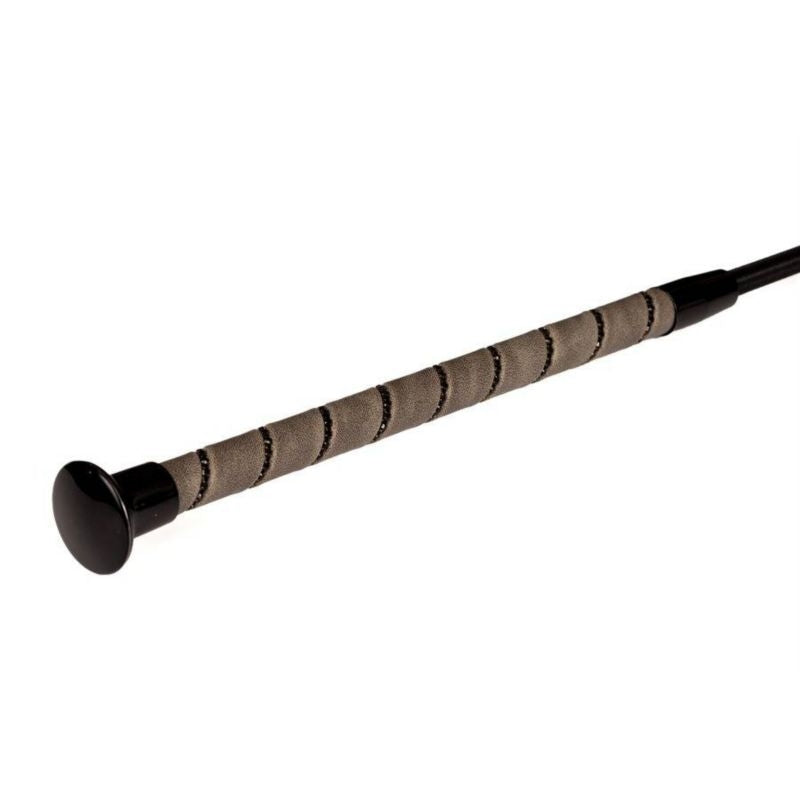 Perris Crystal Dressage Whip Grey/Black 39In
