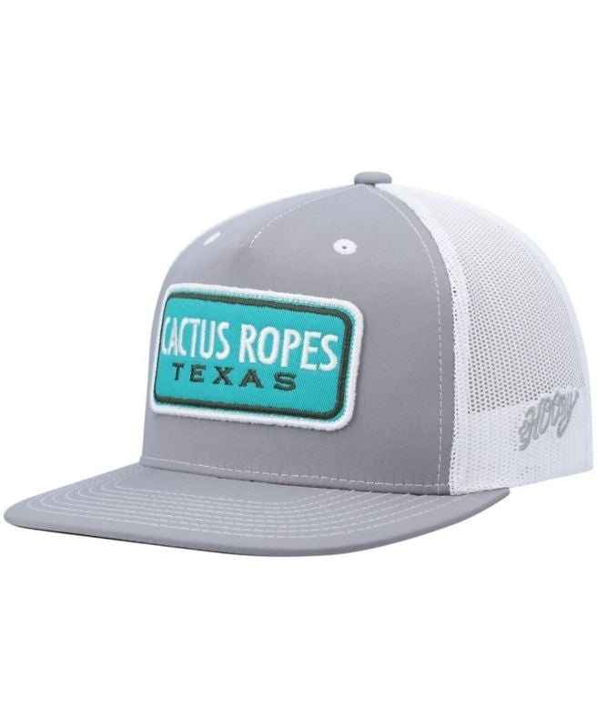 Hooey Cactus Ropes 5 Panel Trucker Hat Grey/White