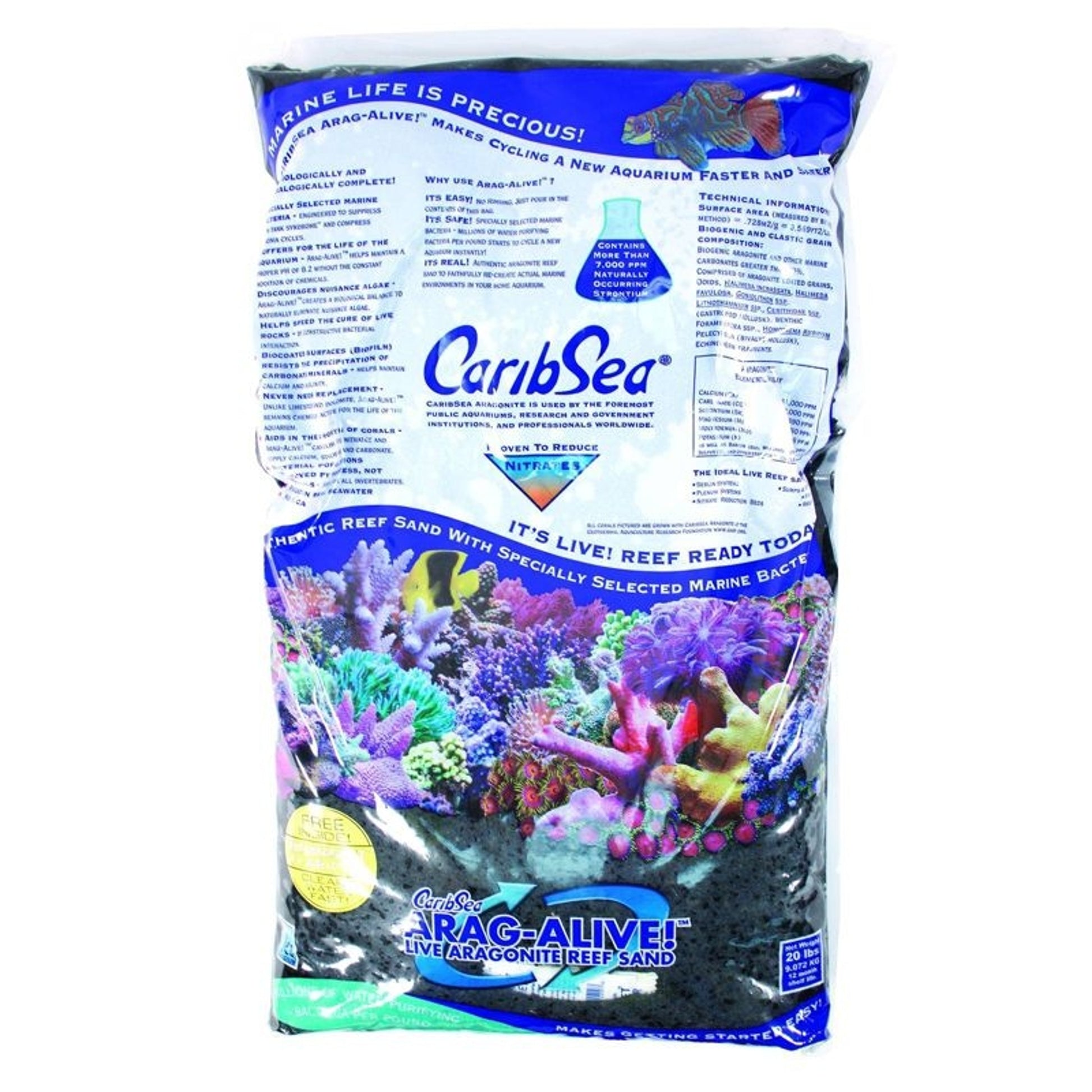 Caribsea Arag Alive Hawaiian Black 20 Lbs.