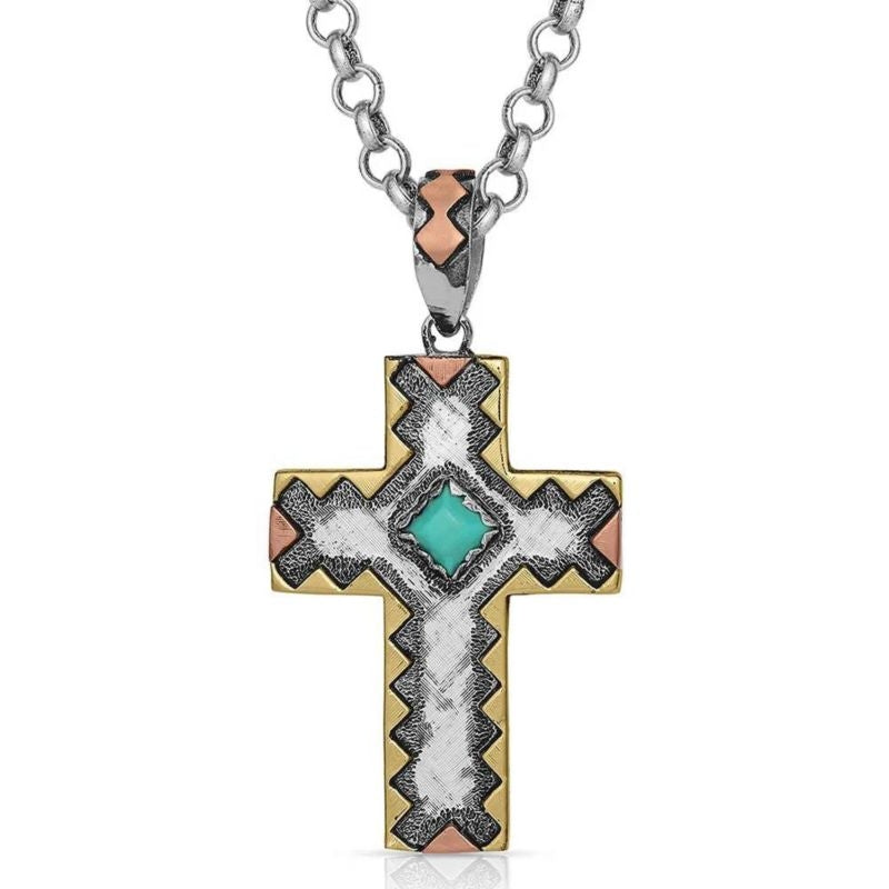 Montana Silversmiths Serrated Cross Necklace
