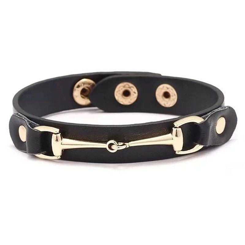 Awst Intl Vegan Leather Bracelet With Snaffle Bit