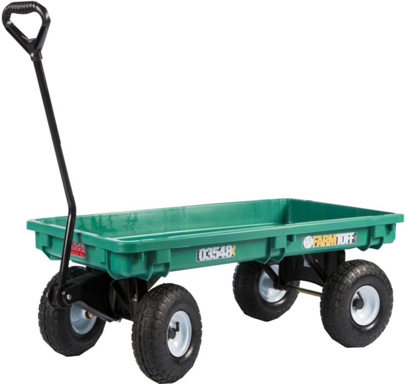 Farm Tuff Plastic Deck Wagon Green 20 X 38