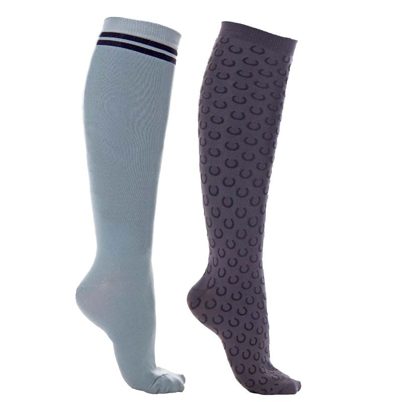 QHP Ladies Equestrian Dream Knee Socks Dusty Olive