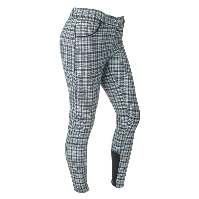 Ashley Classic Ladies FS Breeches Aqua/Black Plaid
