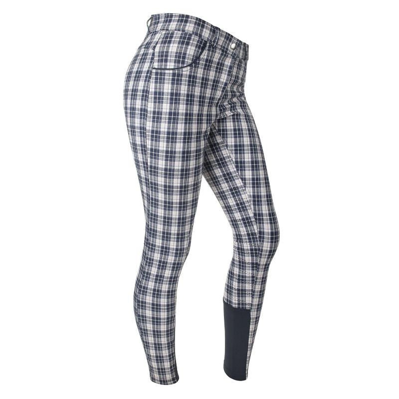 Ashley Classic Ladies FS Breeches Navy/Cream Plaid