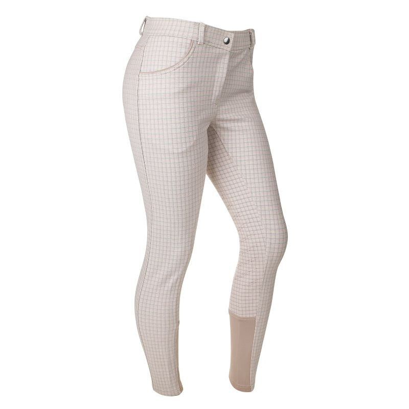 Ashley Classic Ladies KP Breeches Pink/Blue Plaid