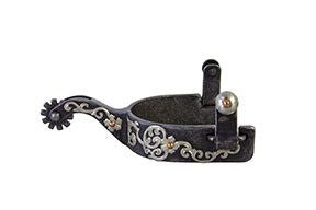 Steel Floral Vine Gold Silver Trim Spur Trim Spur