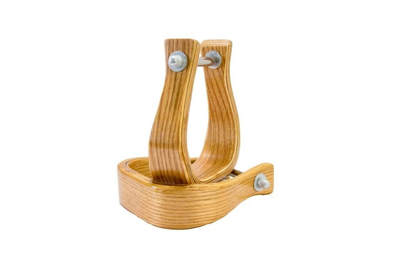 Oak Wood Bell Stirrups 2in No Leather