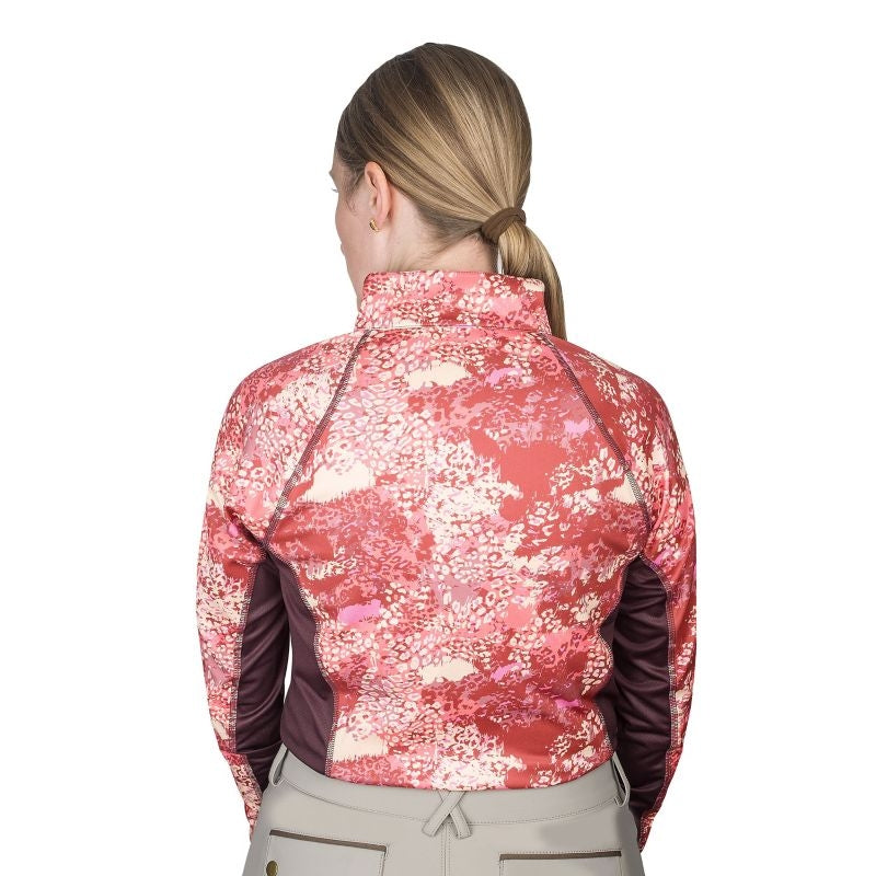 Ovation Ladies 1/4 Zip LS Print Sunshirt