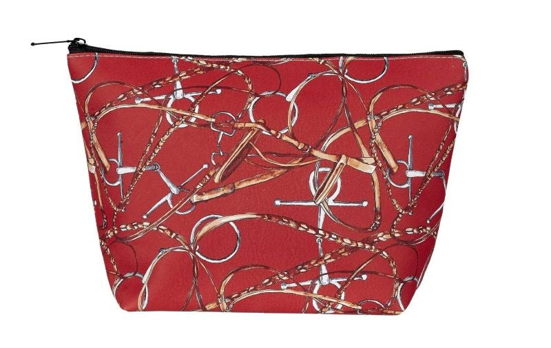 Red Bridles Large Cosmetic Pouch
