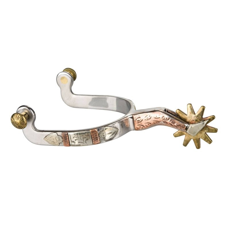 Tabelo SS Mens Gal Leg Spurs with Engraved Overlay