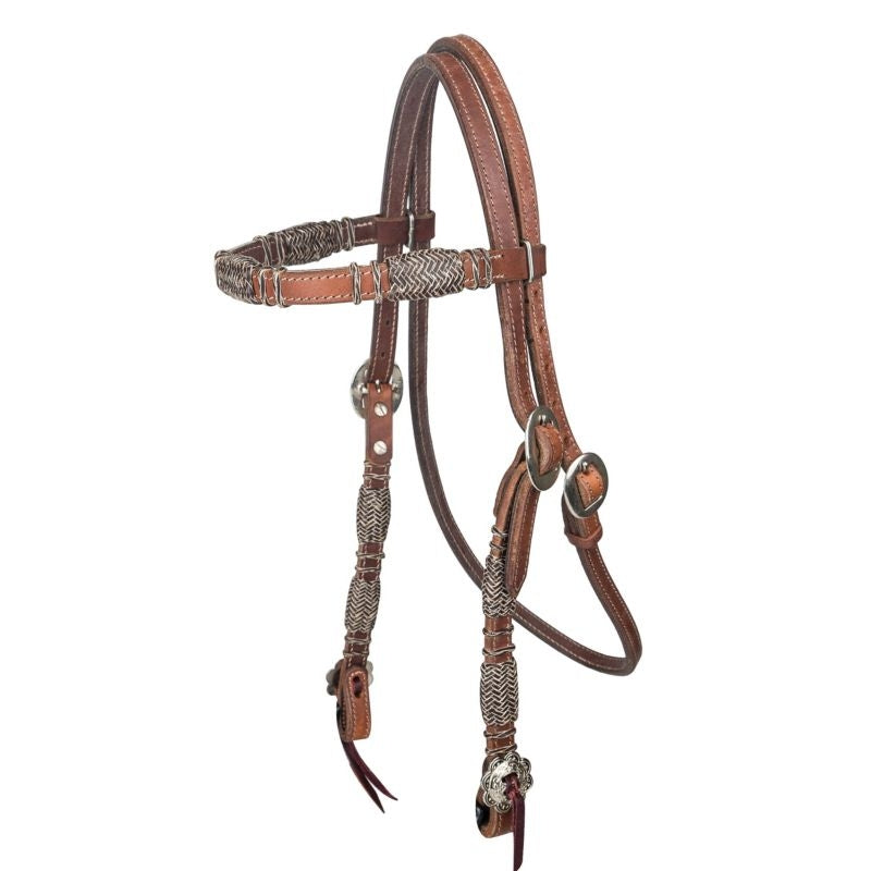 Tabelo Browband Headstall with Rawhide Trim