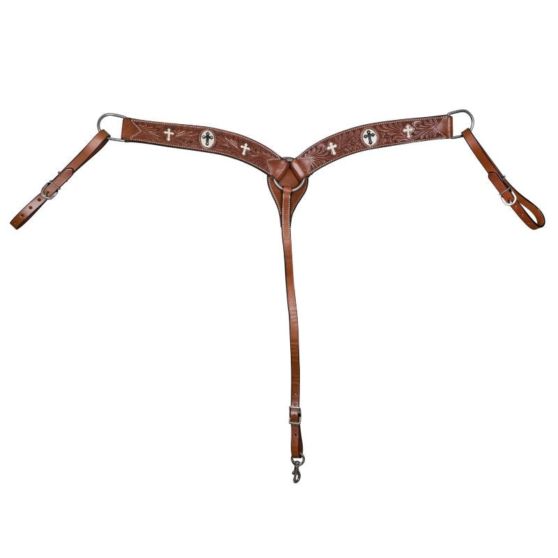 Tabelo Breast Collar with Tool Hair On Cross Inlay