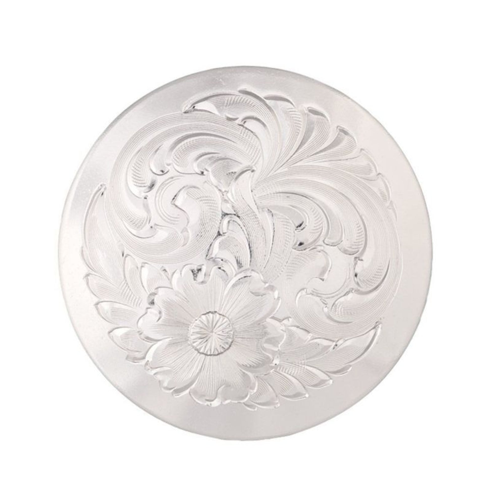 Clear Edge Silver Engraved Concho/Screw Back 1 Sil