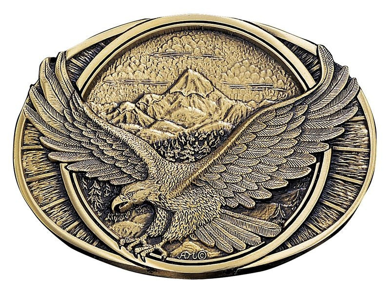Eagle Brass Heritage Attitude Belt Buckle Brn