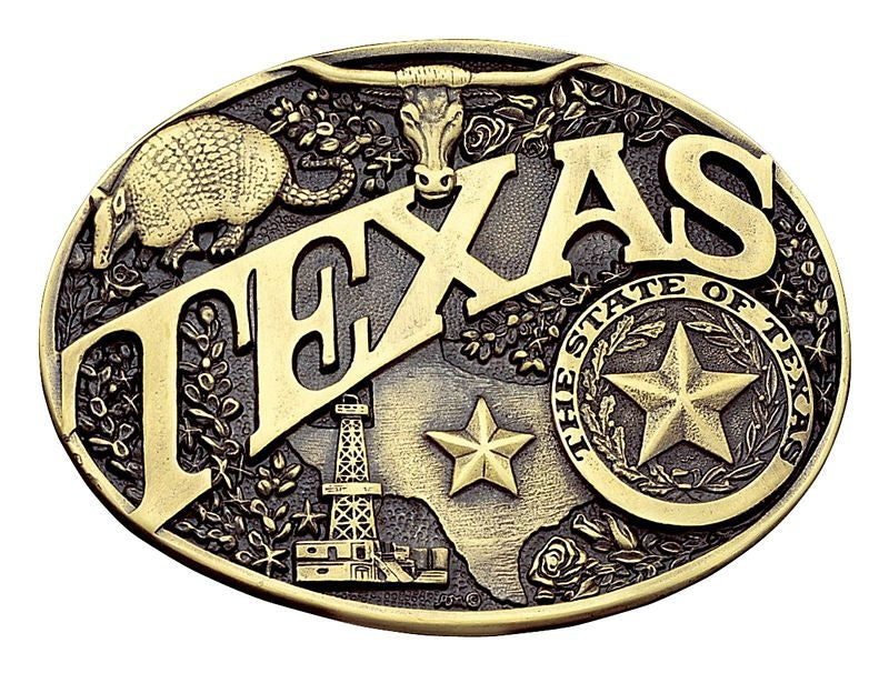 Texas Brass Heritage Belt Buckle 3 5/8X2.75 Br