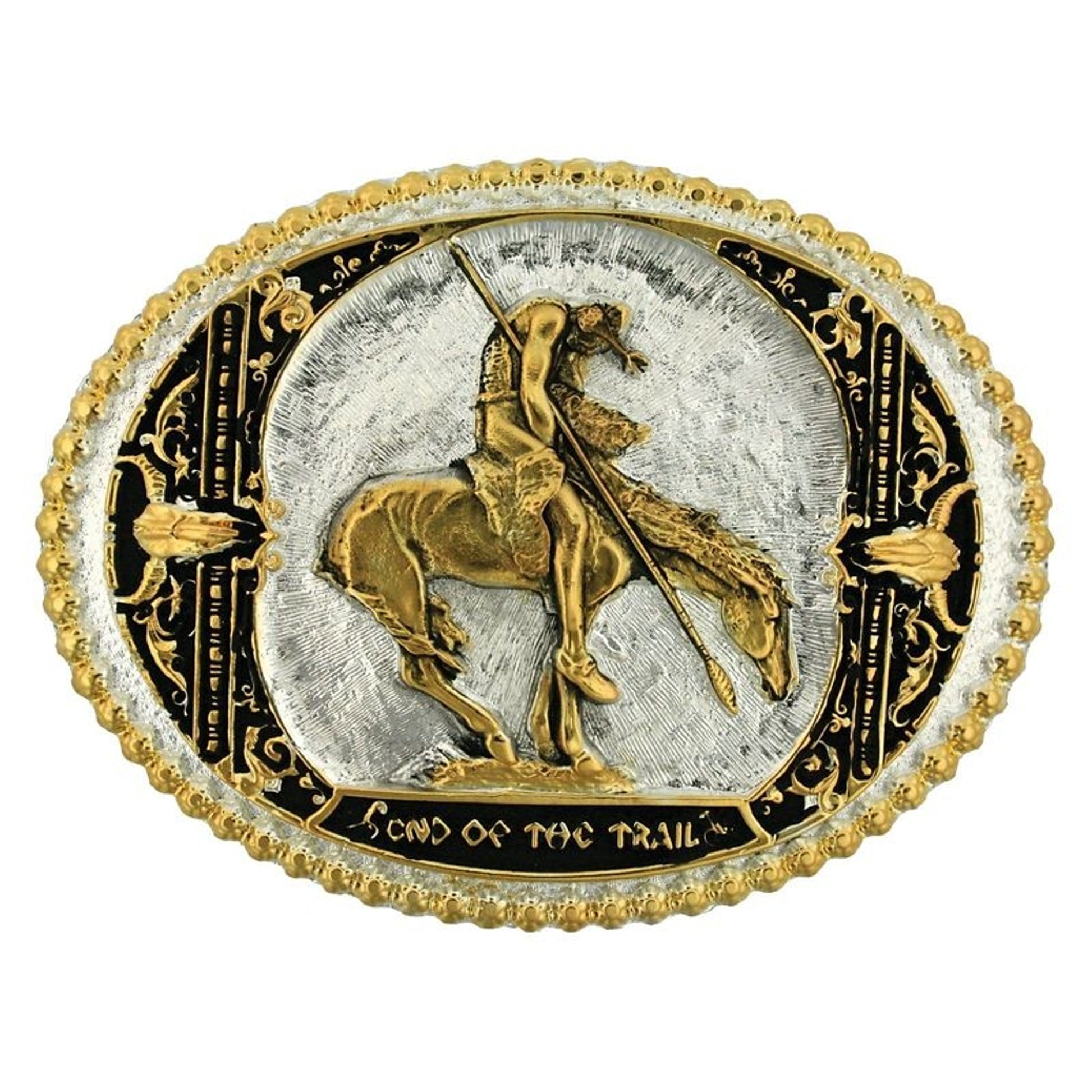 Montana End Of The Trail Two Tone Buckle Brass