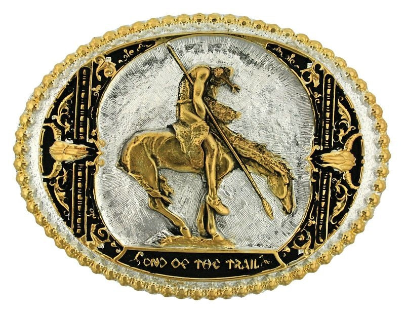 Montana End Of The Trail Two Tone Buckle Brass
