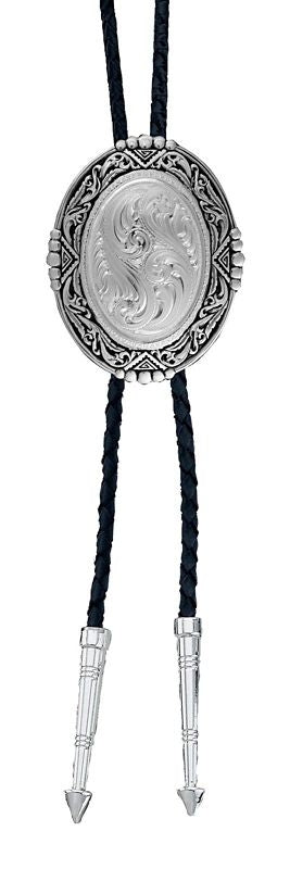 Southwest Ranchers Bolo Tie In Antiqued Silver Br