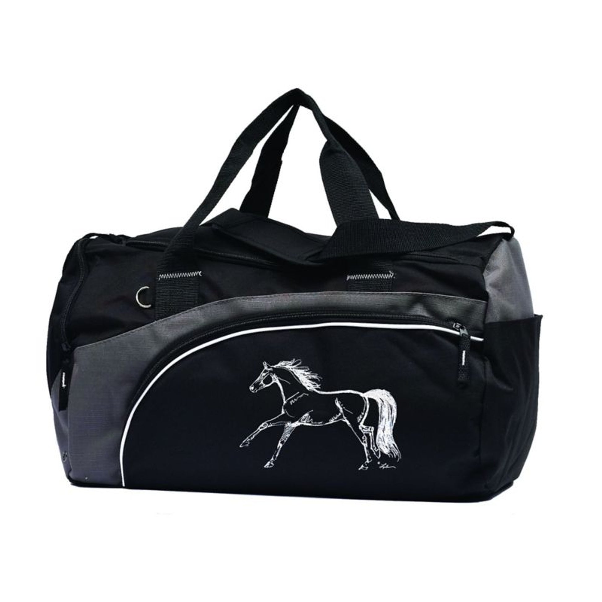 Duffle Bag with Horse Black