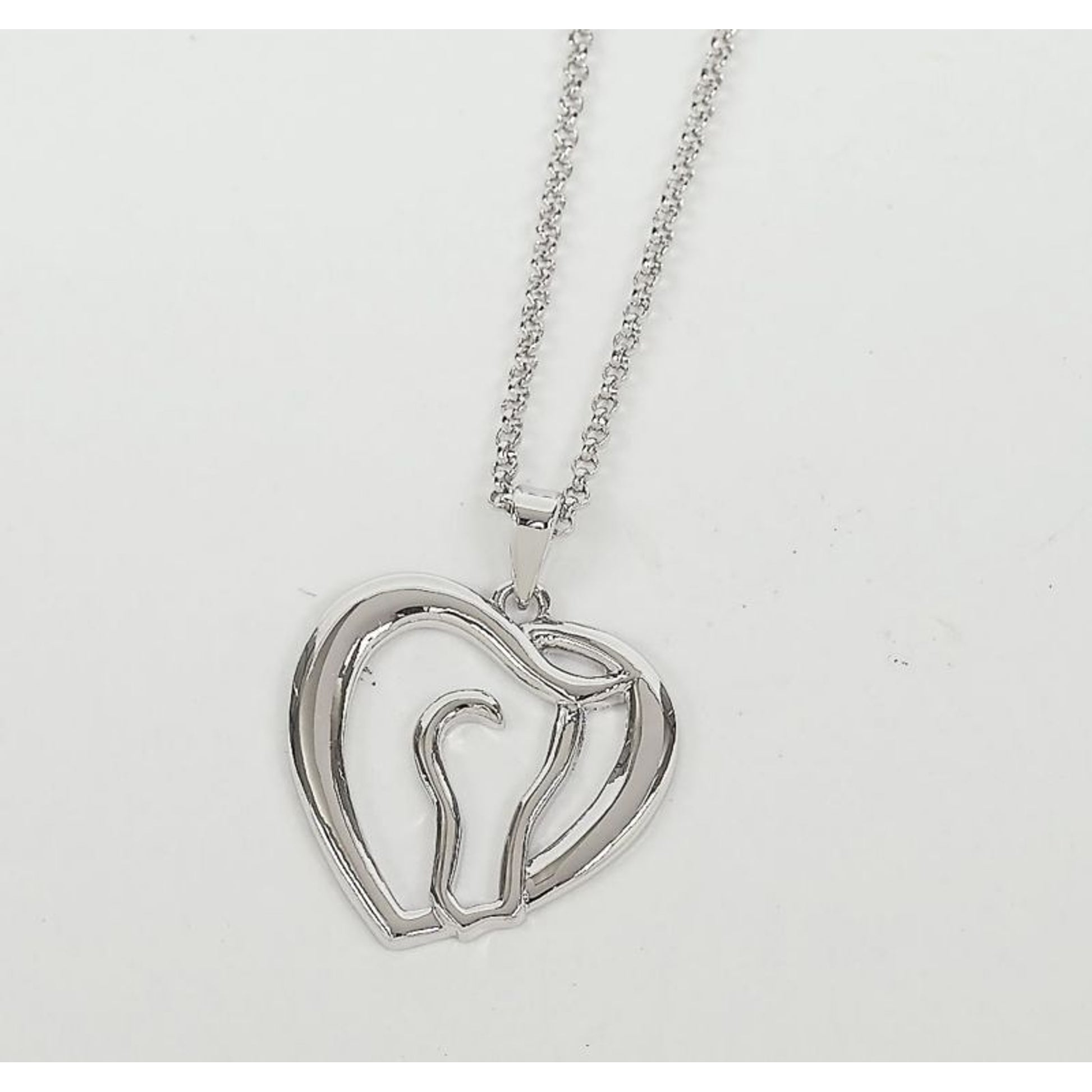Horse Head In Heart Necklace 18