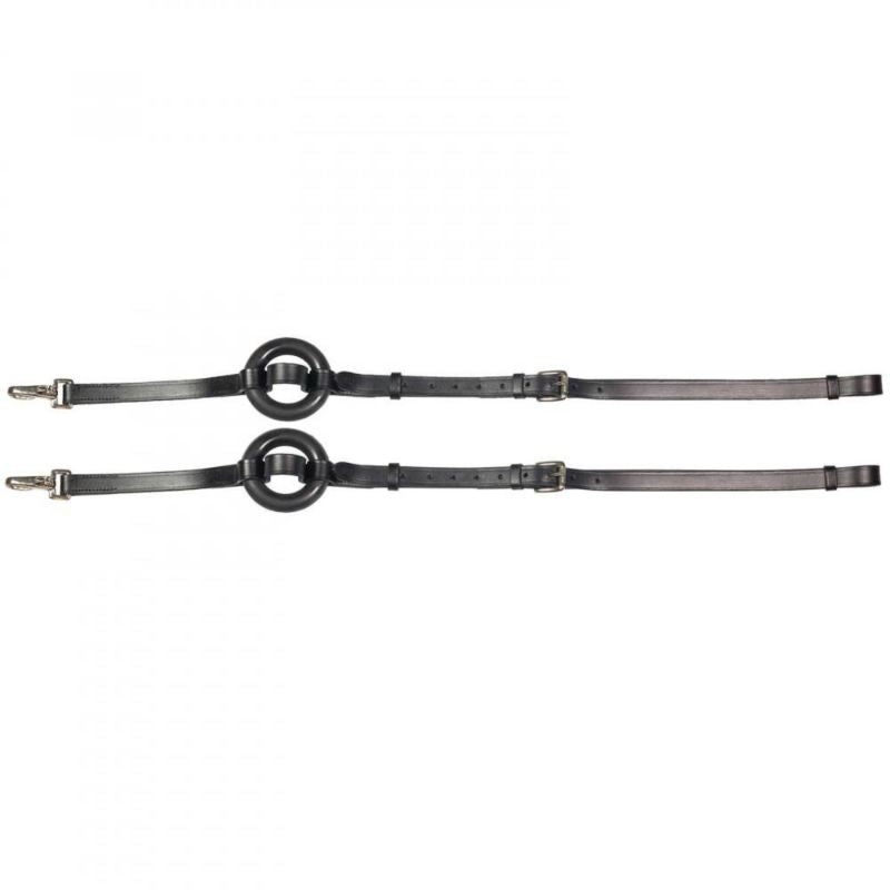 Horze Leather Side Reins With Rubber Donuts
