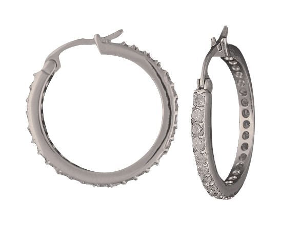 Montana Silversmiths Milky Way Hoop EarringsBk/Wh
