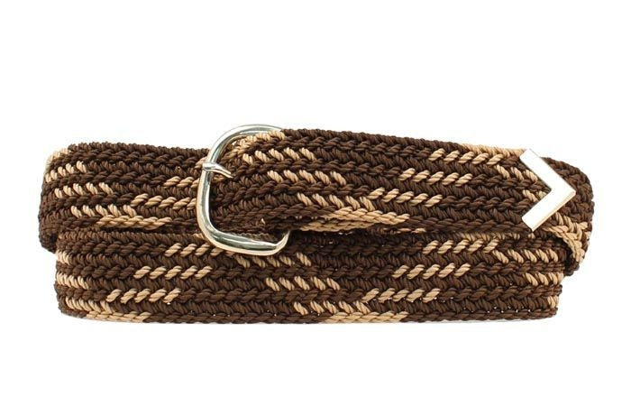 Double S Woven Braid Belt 42 Brown/Tan