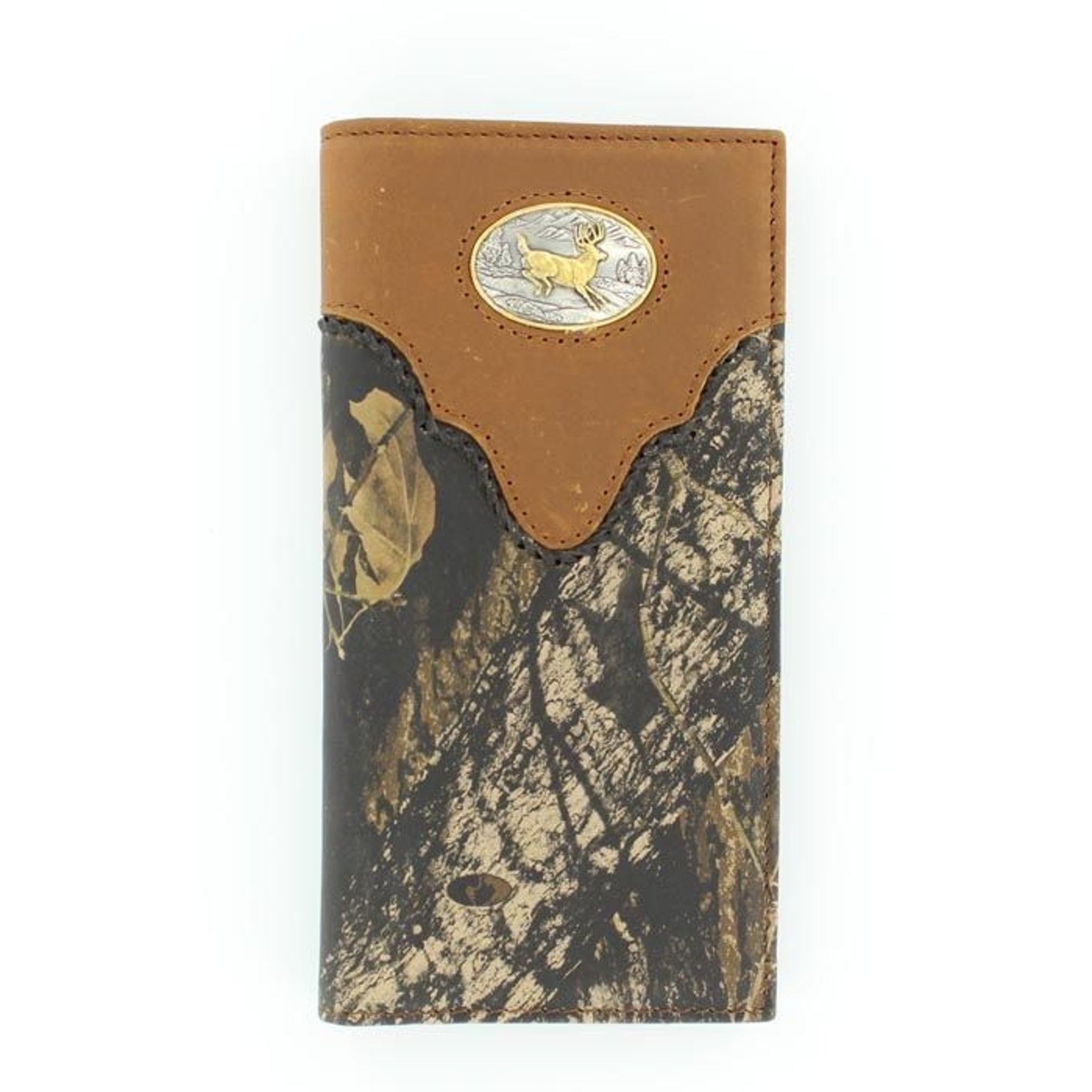 Nocona Pro Rodeo Deer Buck Camo WalletBk/Wh