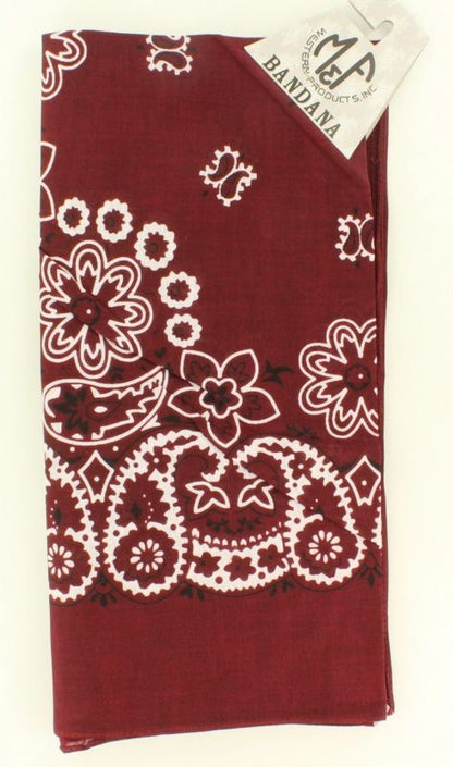 M And F Western Bandana 27 x 27 Black
