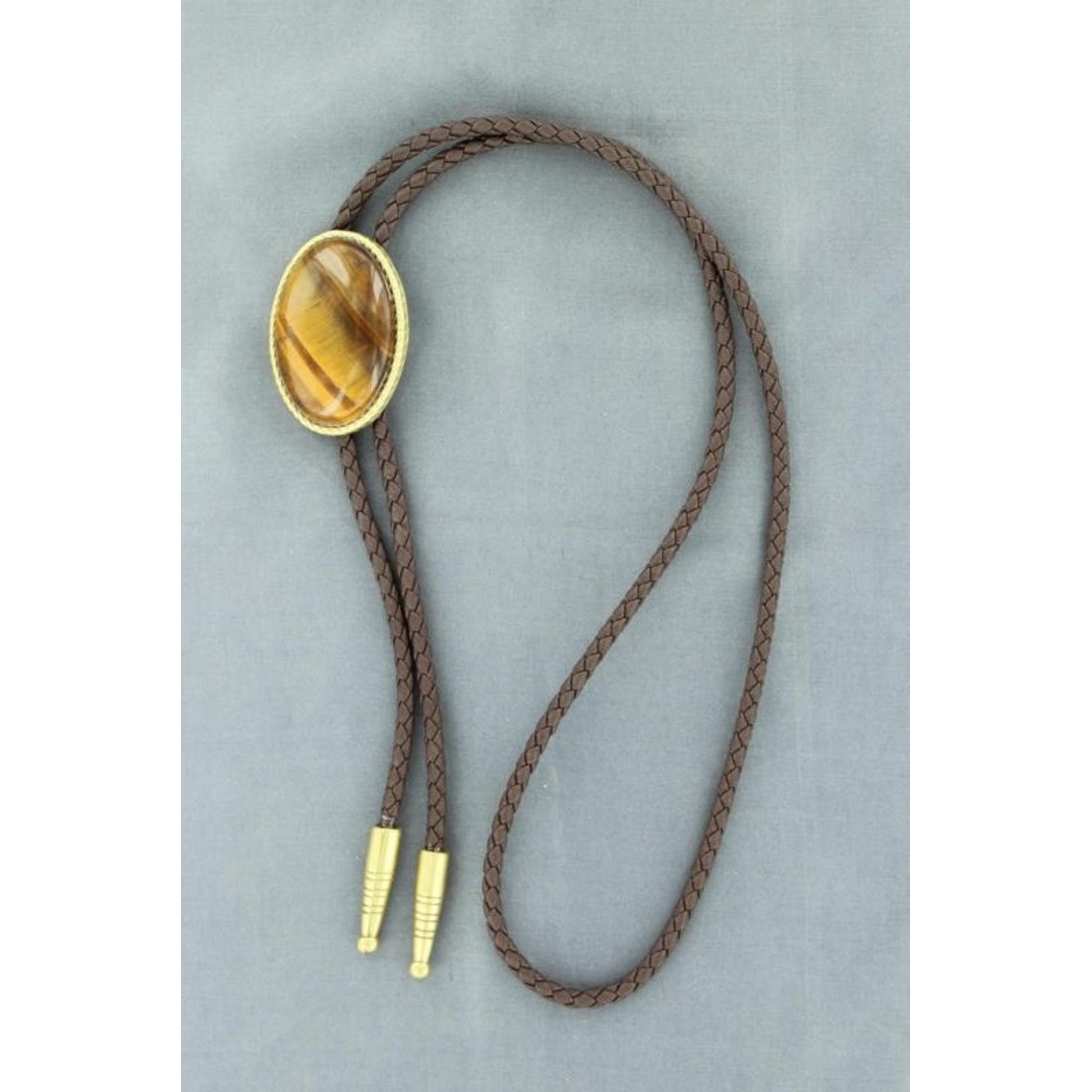 Double S Rope Edge Tiger Eye Bolo