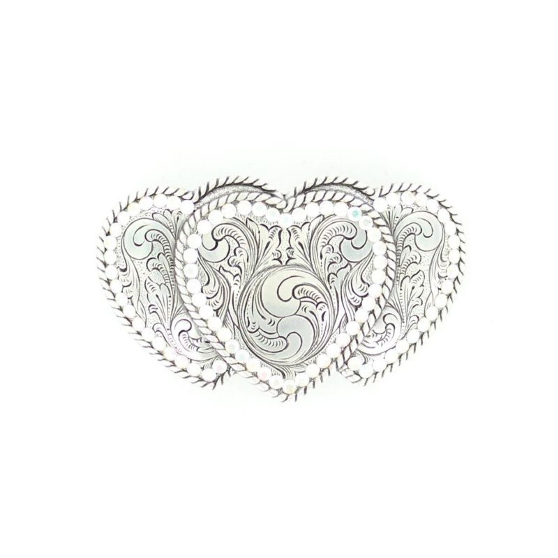 Nocona Triple Heart Buckle Aurora Borealis