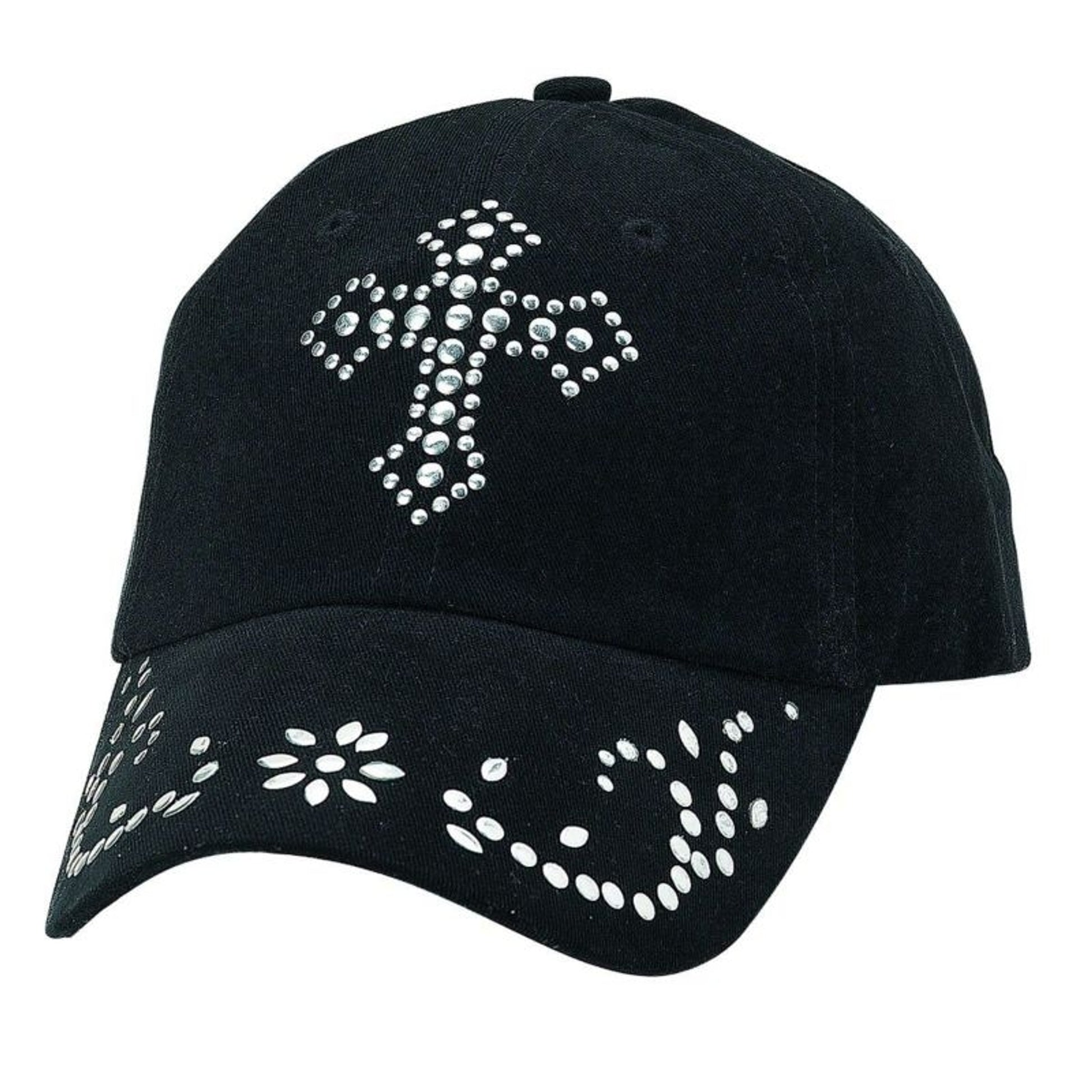 Blazin Roxx Ladies Nailhead Cross Cap Blk