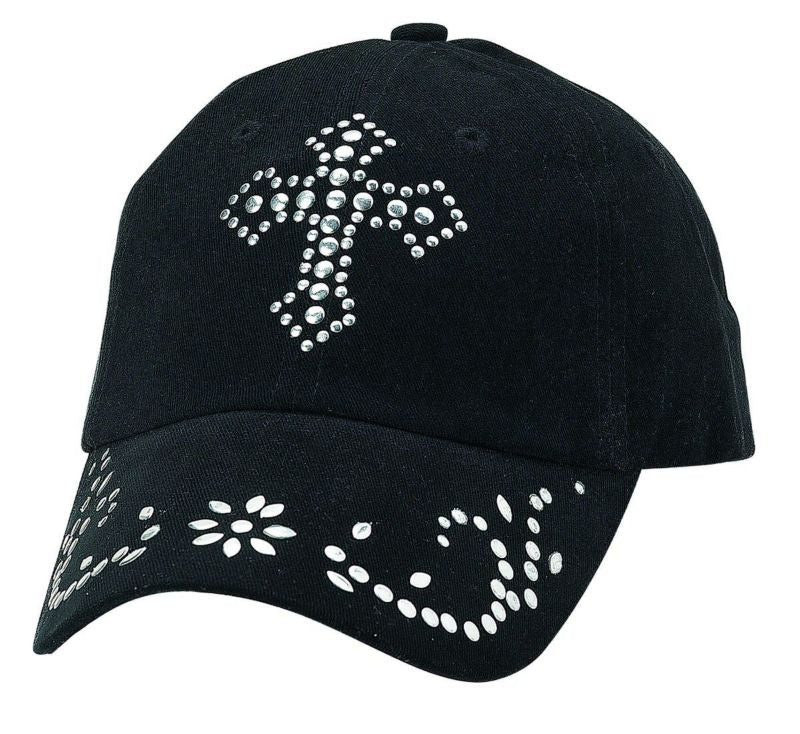 Blazin Roxx Ladies Nailhead Cross Cap Blk