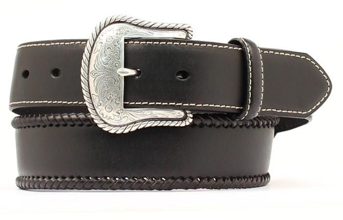 Nocona Mens Top Hand Lace/Round Concho Belt 28 Blk