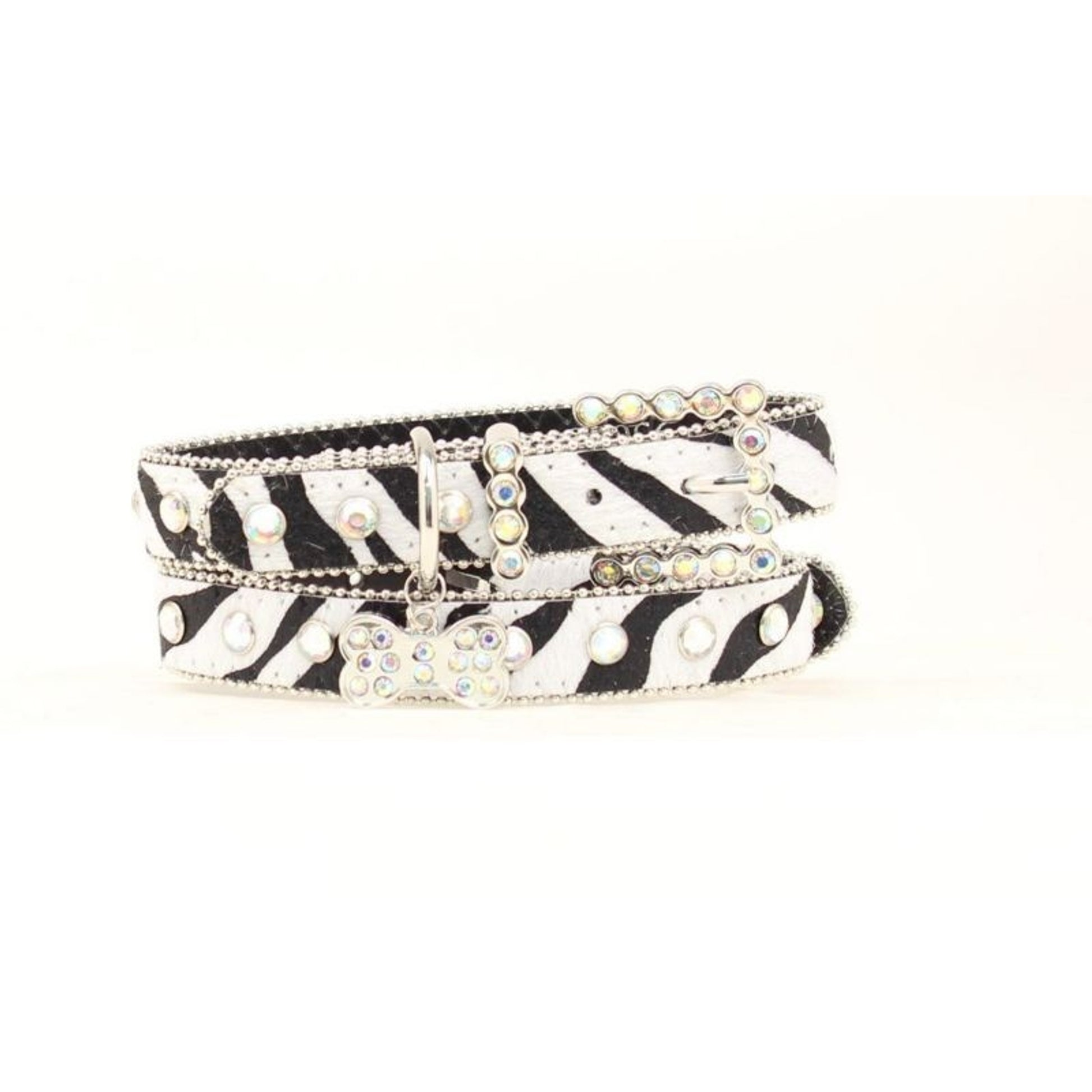 Blazin Roxx Bling Hair On Dog Collar LG Brown