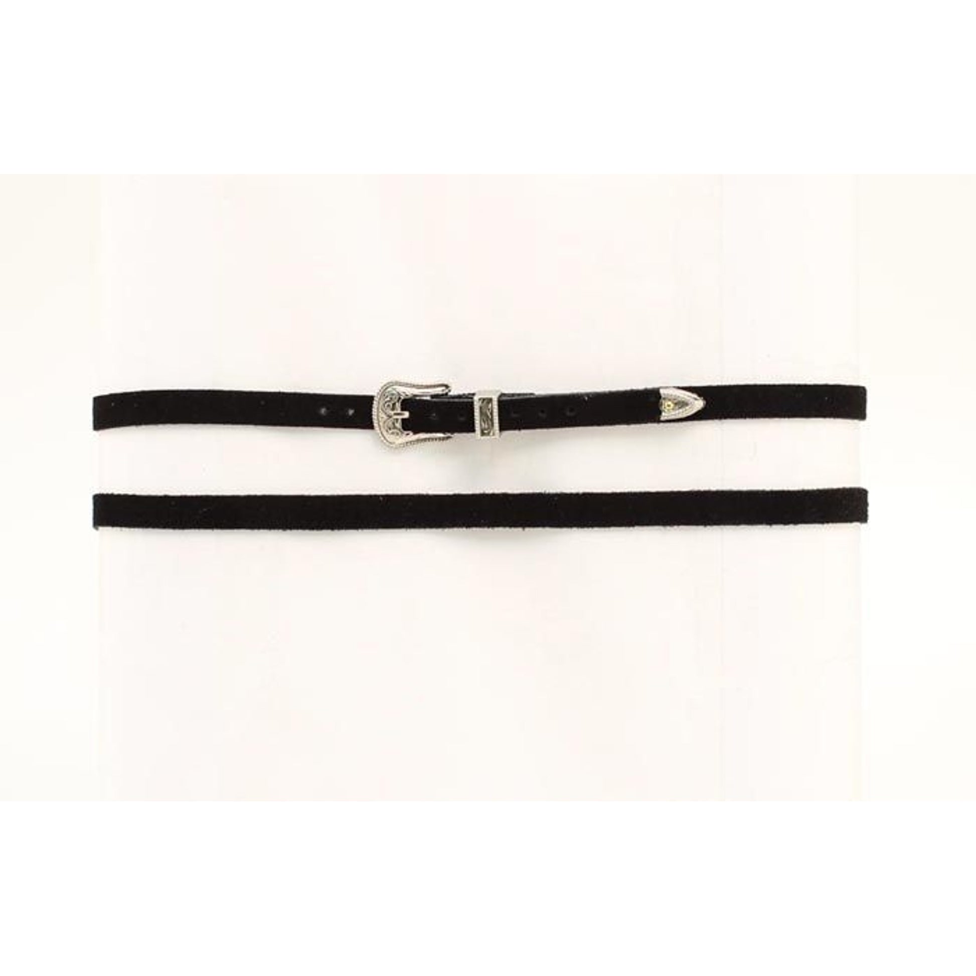 M And F Western Suede Buckle Hatband Black