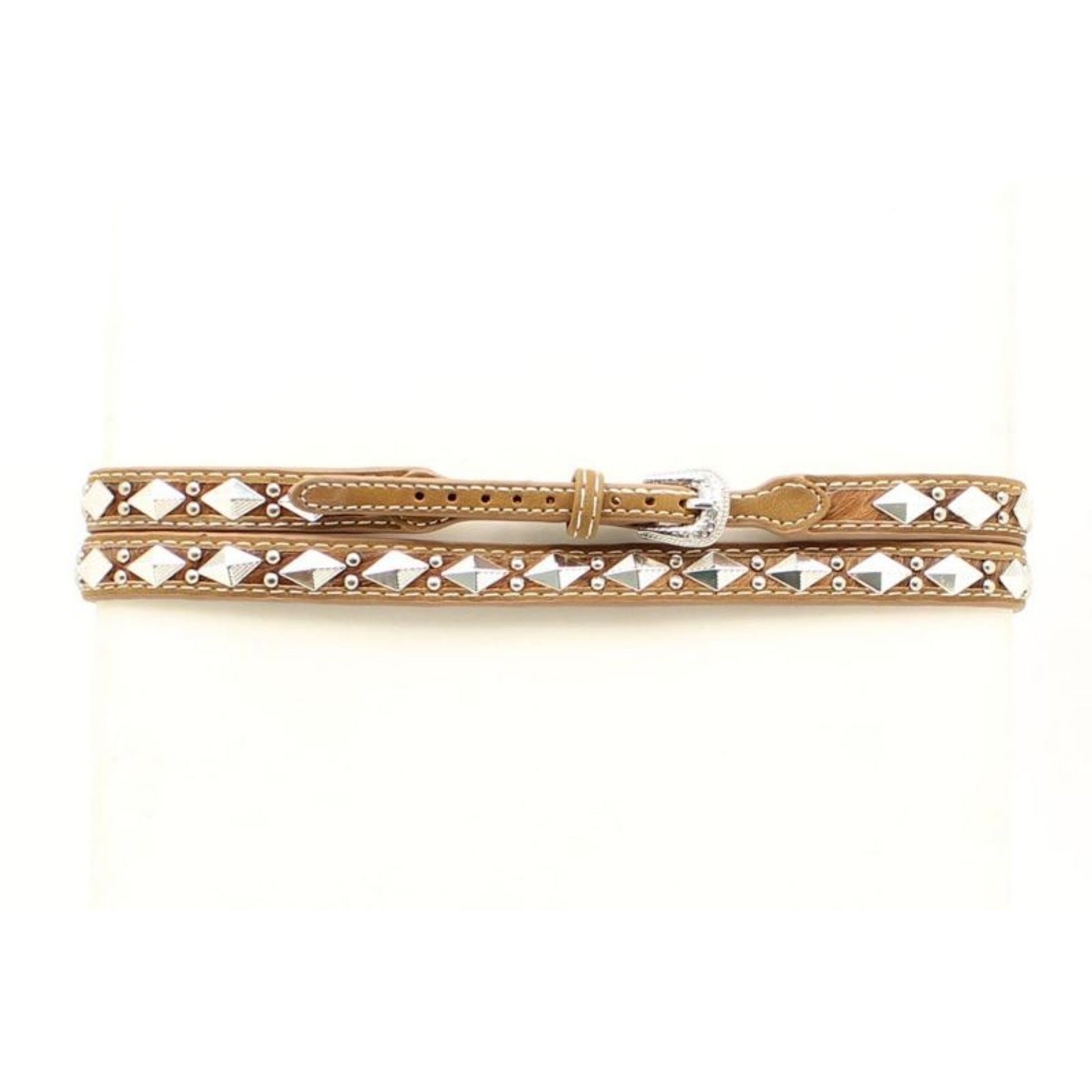 M And F Western Diamond Concho Hatband Med Brown