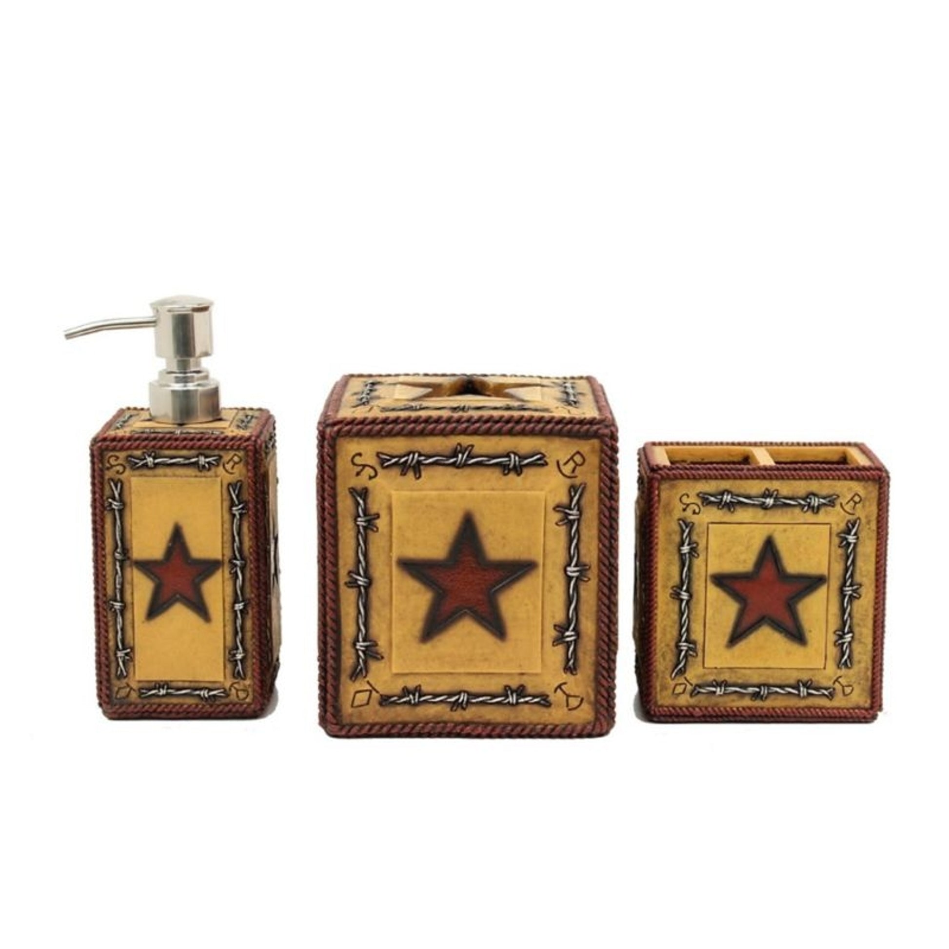 Western Moments Star Barbwire Vanity Set